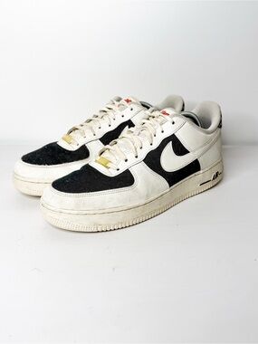 Nike Air Force 1 Low Authentic Black White Plaid Sneakers Men’s Size 10
